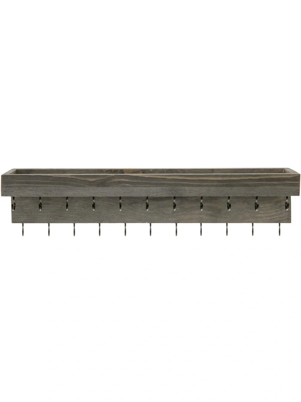 Wood Wall-Mounted Jewelry Organizer Shelf in Gray